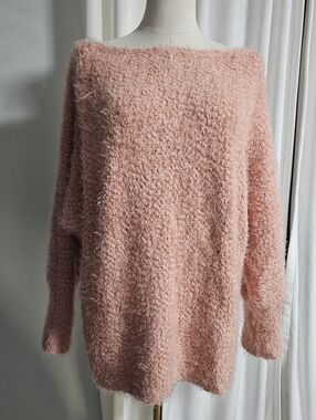Cozy Women's Soft Pink Fuzzy Sweater
